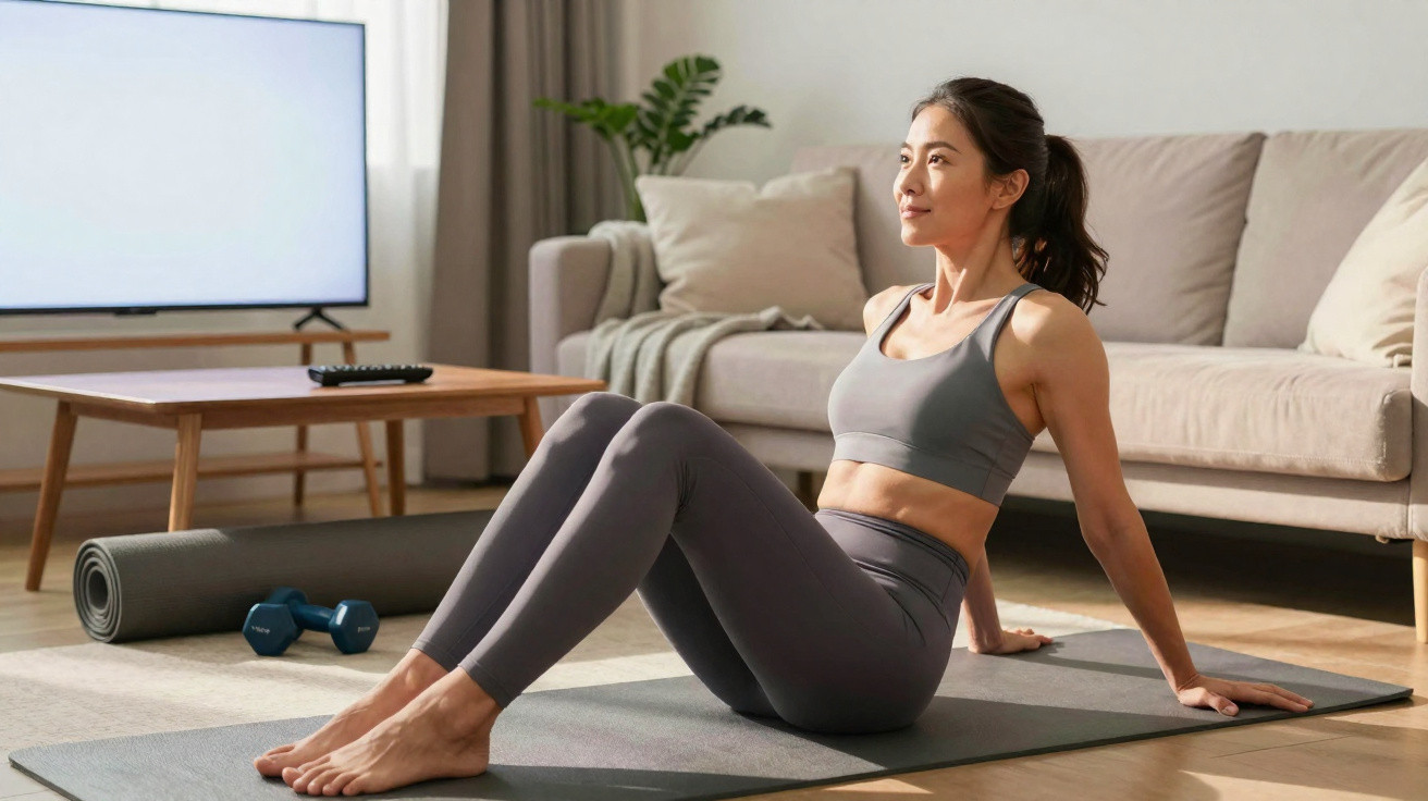 Barriga chapada no sofá: 4 exercícios fáceis na TV para definir o abdômen
